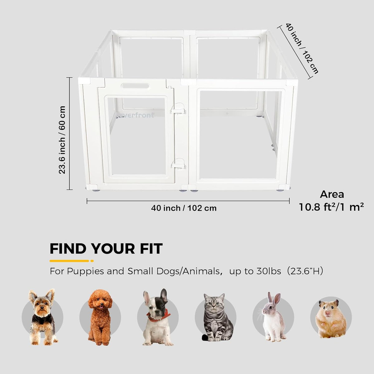 Clear Acrylic Plastic Dog Playpen - Clear Dog Play Pen - Easy Assemble Acrylic Dog Playpen - Puppy