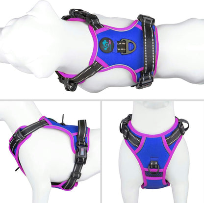 PHOEPET 2019 Upgraded No Pull Dog Harness, Reflective Adjustable Vest, with a Training Handle + 2