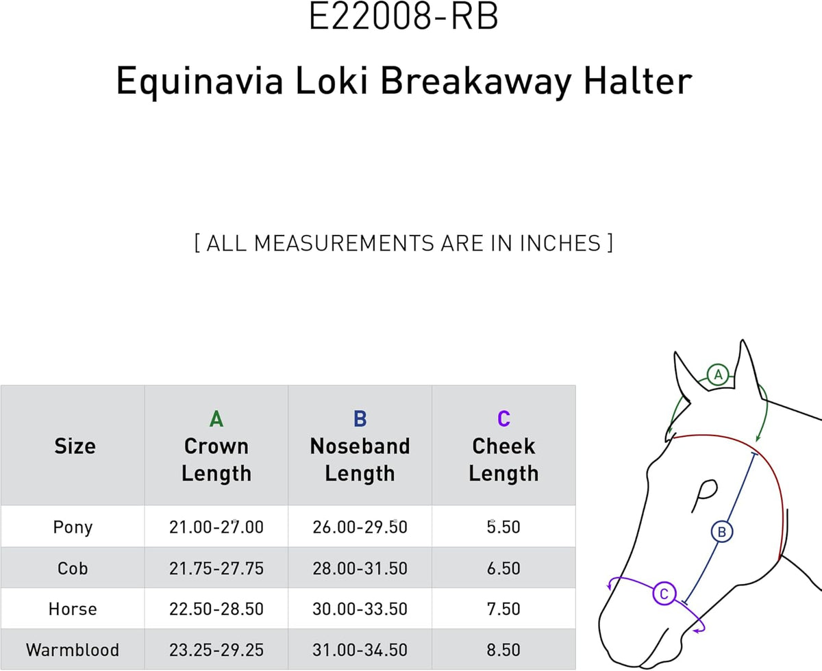 Equinavia Loki Adjustable Breakaway Horse Halter - Royal Blue - Pony