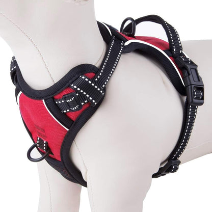 PHOEPET No Pull Dog Harness Medium Reflective Front Clip Puppy Vest with Handle,Adjustable 2 Metal