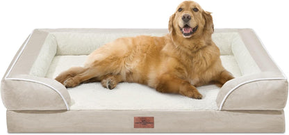 Comfort Expression XL Dog Beds for Extra Large Dogs, Waterproof Orthopedic Dog Bed with Bolster