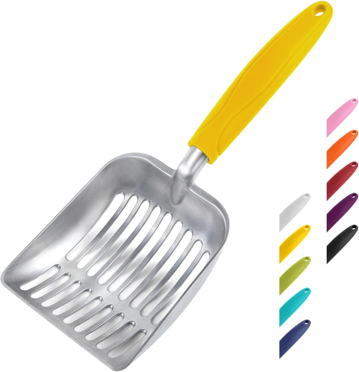 WePet Cat Litter Scoop, Aluminum Alloy Sifter, Kitty Metal Scooper, Deep Shovel, Long Handle, Poop