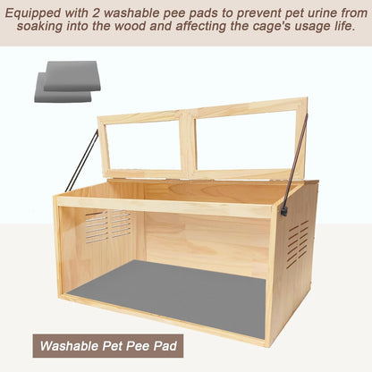 Wooden Hamster Cage,32" Lx16 Wx16 H,Animal Cabinet for Dwarf Syrian Hamsters Degus, Hamster Habitat