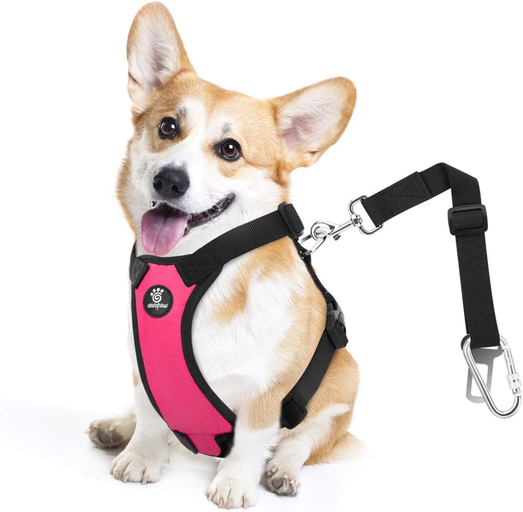 Dog Seat Belt, Safety Vest Dog Car Harness with Adjustable Buckle Dog Seat Belt for Vehicle Nylon