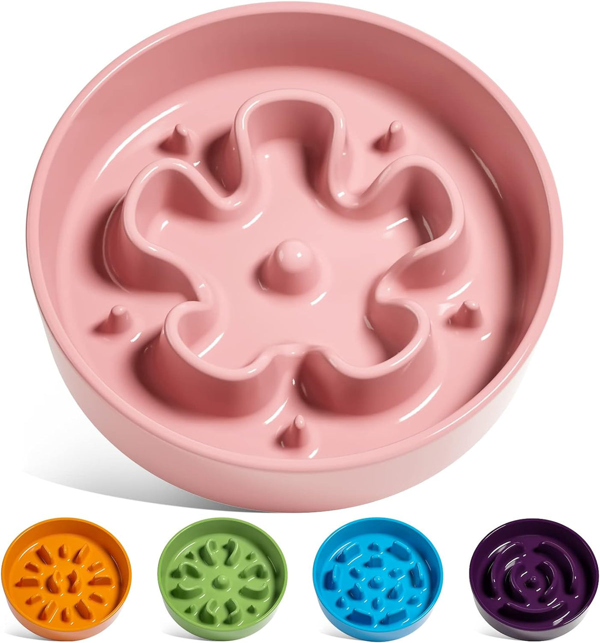 LE TAUCI Ceramic Slow Feeder Dog Bowls Small Breed, 0.6 Cups Dog Food Dish for Fast Eaters, Puzzle