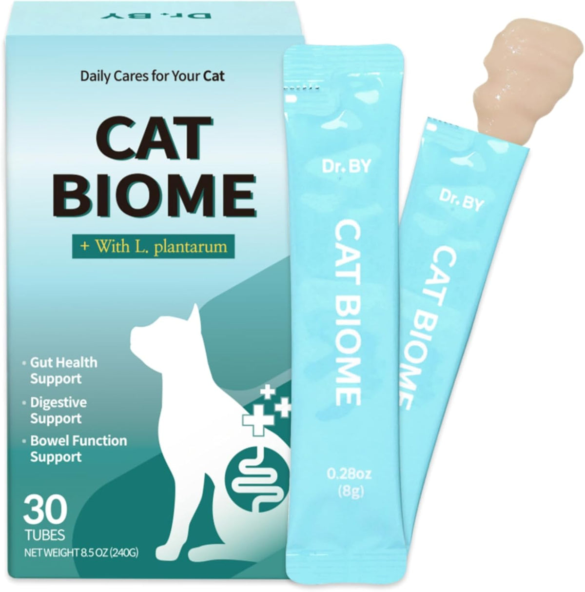 Dr.by CAT BIOME Cat Probiotics - Digestive & Gut Support for Cats, Diarrhea Relief, Immunity