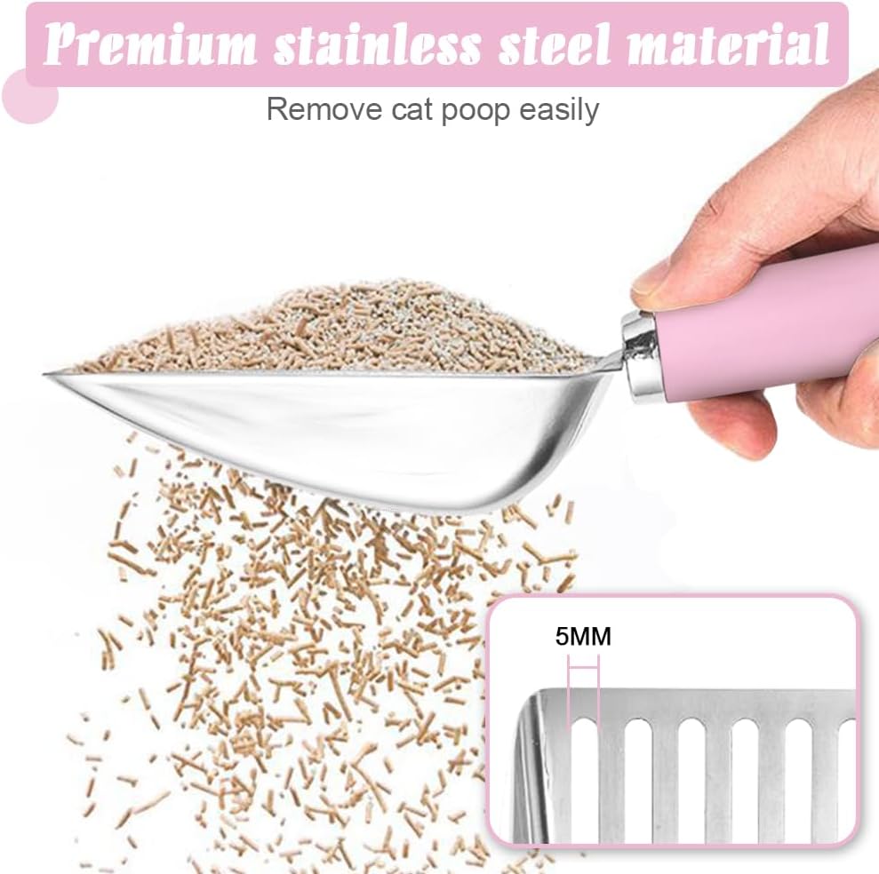 Cat Litter Scoop - Stainless Steel Metal Cat Litter Scoop-Sturdy Mesh Scooper - Mesh Shovel-Easy to