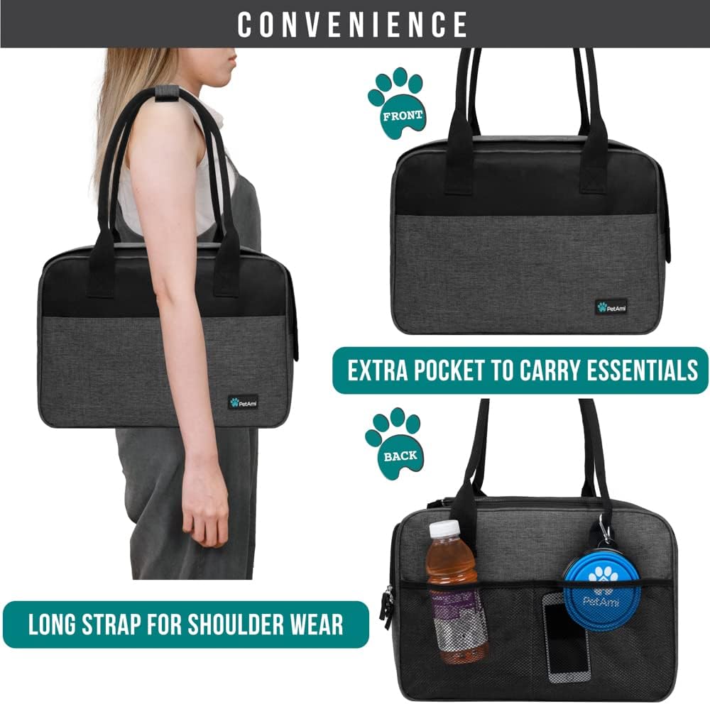 PetAmi Dog Purse Carrier for Small Dogs, Airline Approved Soft Sided Pet Carrier with Pockets