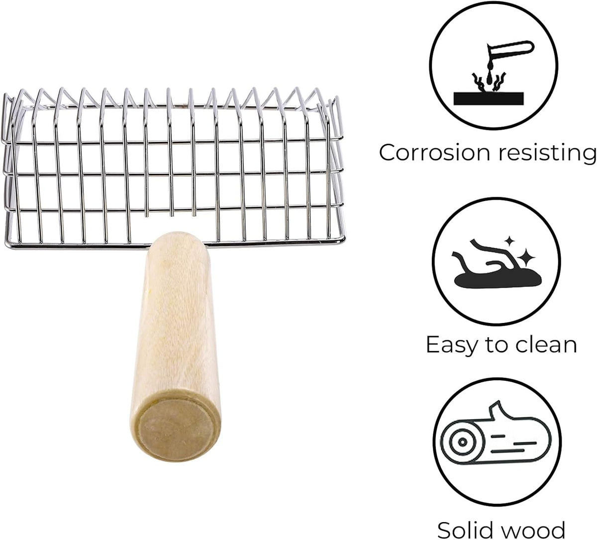 Hiceeden Set of 2 Cat Litter Scoop with Holder, Metal Kitty Litter Scoop Holder with Wooden Handle