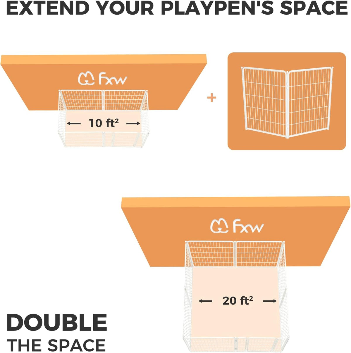 FXW Homeplus Unleashed Indoor Dog Playpen - Stress-Free and Safe Play, Heavy Duty 40 Inch 2 Wire