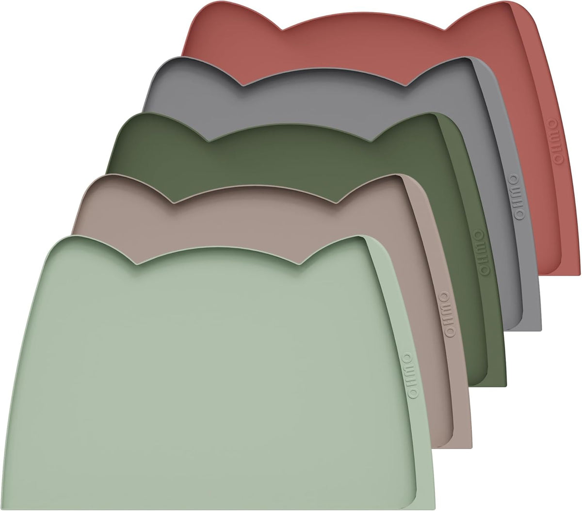 OHMO Dog Food Mat(Sage Green, 24 * 15'') w/Residue Collection Pocket Silicone Pet Feeding Mat for