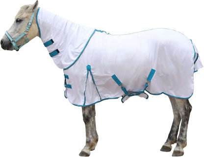 Horse Fly Sheet with Detachable Neck Cover & Belly Wrap, Adjustable Fly Sheet for Horses