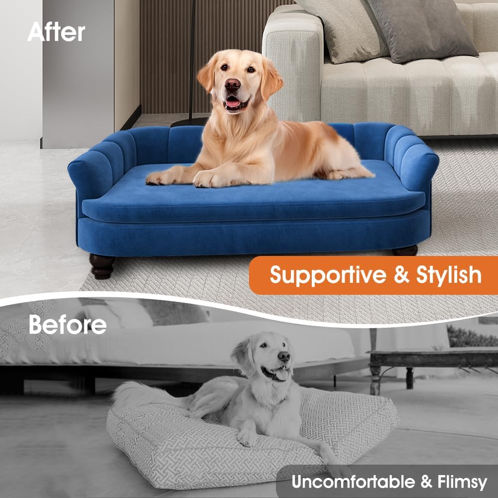 Dog Couch Sofa Bed, Comfortable Pet Sofa for Large and Medium Dogs, Soft Velvet Cushion, Durable