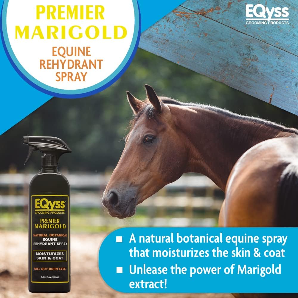 EQyss Premier Marigold Equine Coat Conditioning Spray - Moisturize Horse's Skin & Coat, Add Shine
