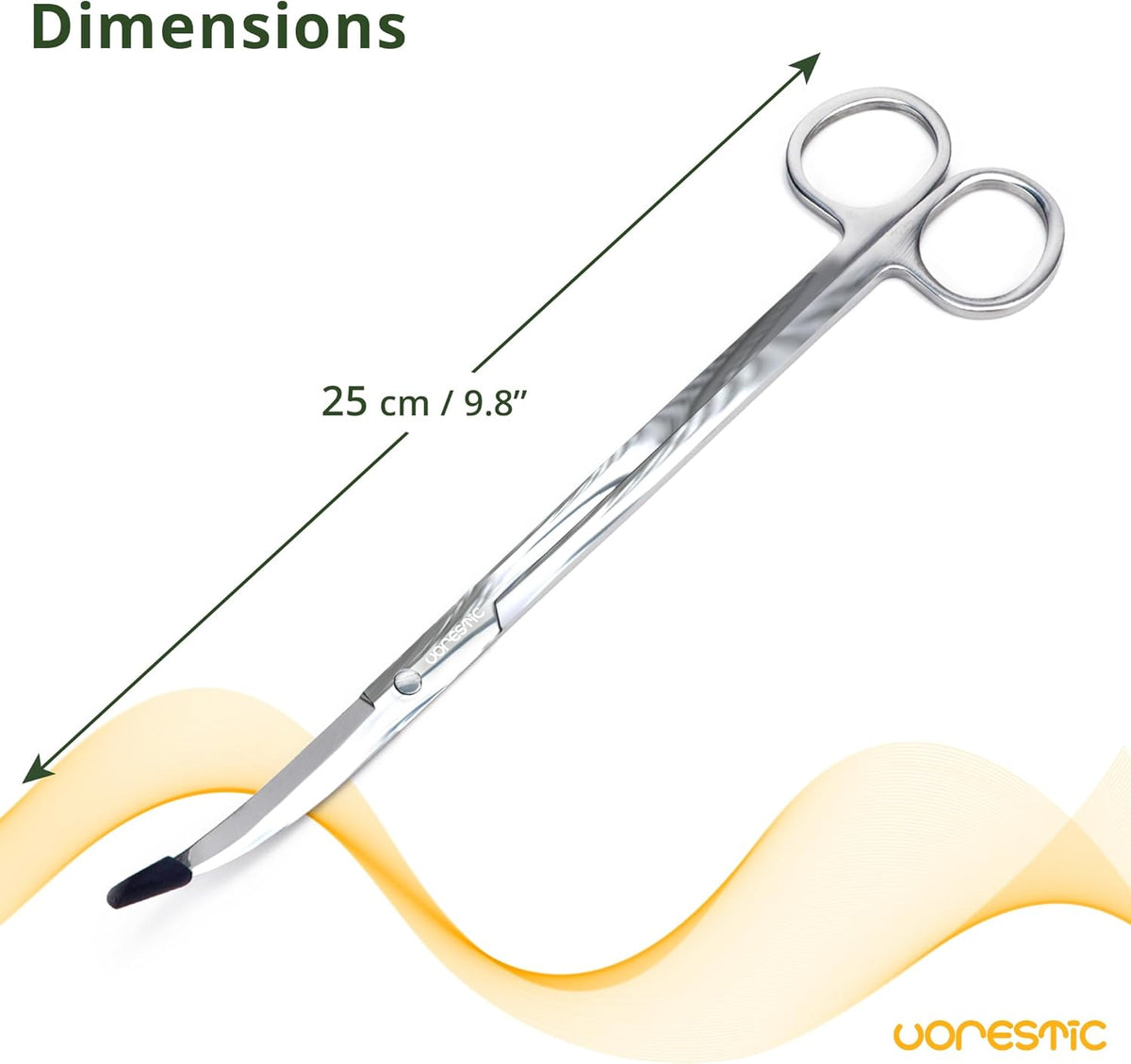 Long Aquarium Scissors for Plants 9.8 inches, Aquascaping Scissors Curved, Aquarium Plant Trimmer