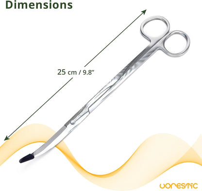 Long Aquarium Scissors for Plants 9.8 inches, Aquascaping Scissors Curved, Aquarium Plant Trimmer