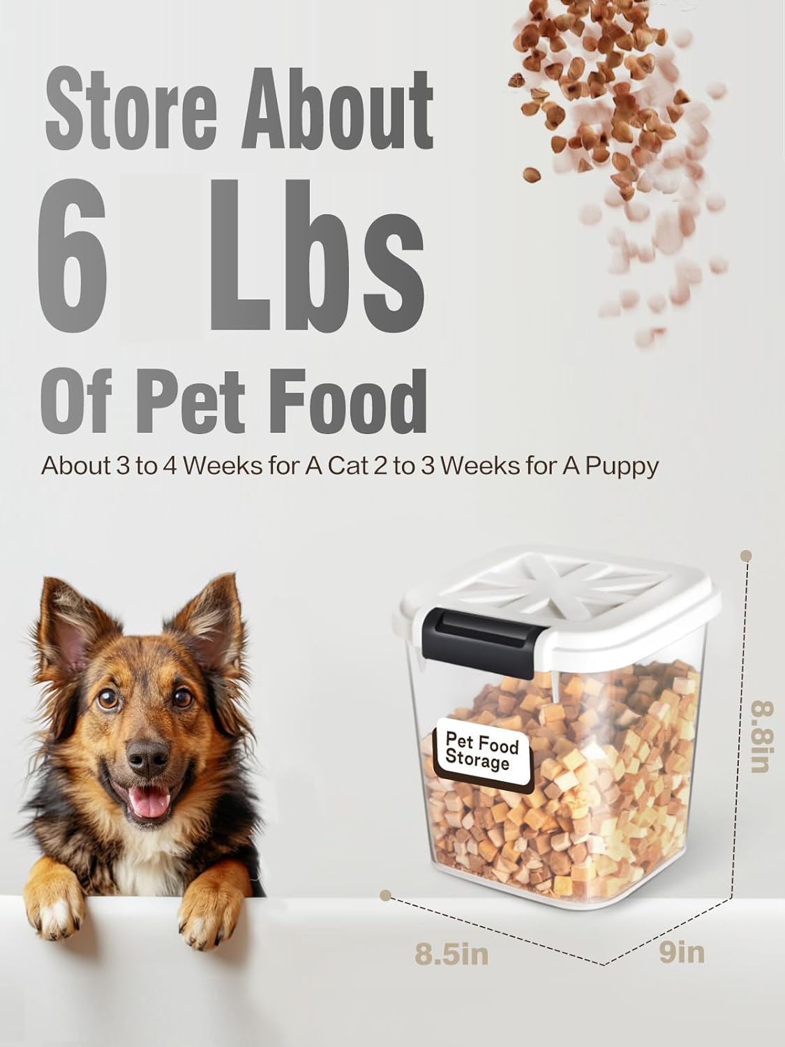 5 lbs Dog Food Storage Container with Lids Airtight Pet Food Container Cat Treat Container, Dry Pet