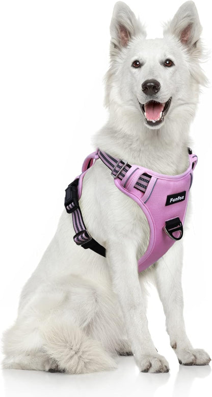 Funfox Dog Harness No Pull, Adjustable Pet Vest Harness, Super Soft Material with Vertical Handle