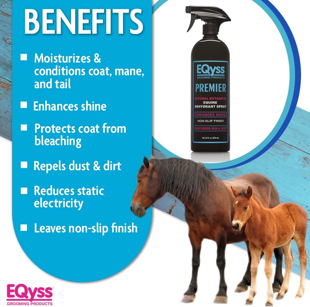 EQyss Premier Equine Horse Spray - Moisturizes Skin and Coat, Enhances Shine and Detangles