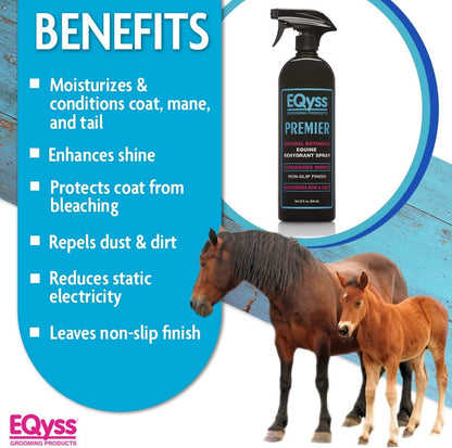 EQyss Premier Equine Horse Spray - Moisturizes Skin and Coat, Enhances Shine and Detangles