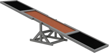 PawHut Wooden Dog Agility Seesaw for Training and Exercise, Platform Equipment Run Game Toy