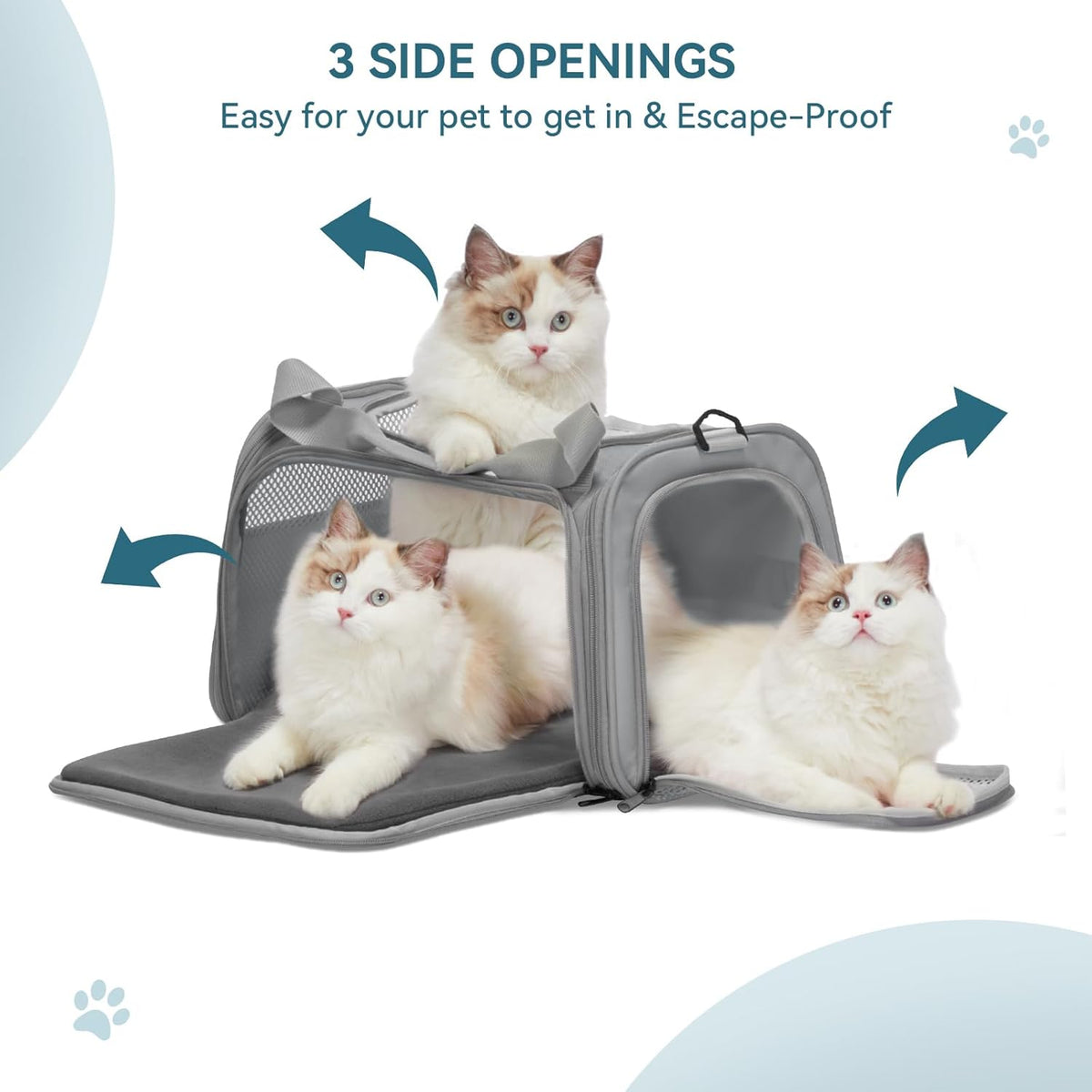 PETSFIT Cat Carrier Airline Approved, Soft Carrier for Small and Medium Cats Under 12 Lbs, Soft Cat