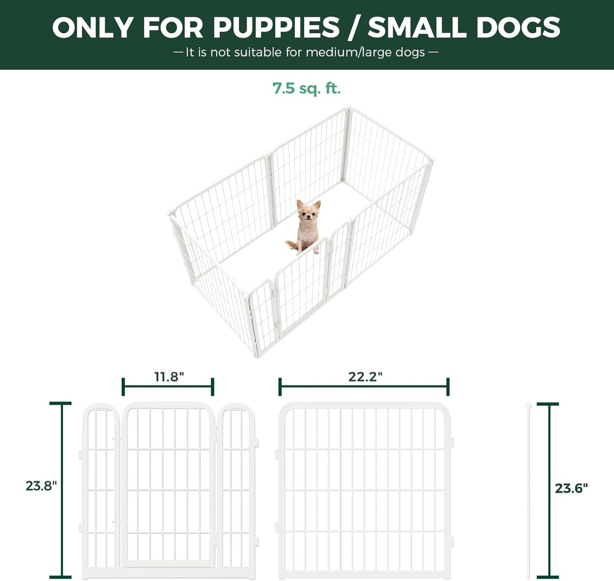 FXW Homeplus Unleashed Indoor Dog Playpen - Stress-Free and Safe Play, Heavy Duty 24 Inch 6 Wire