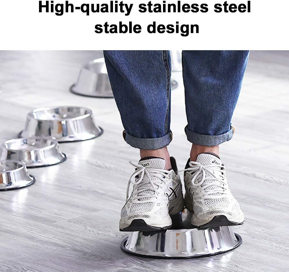 Stainless Steel Dog Bowls, 1.5 Cup/12oz Cat Bowl Water and Food with Rubber Base, Pet Bowls for