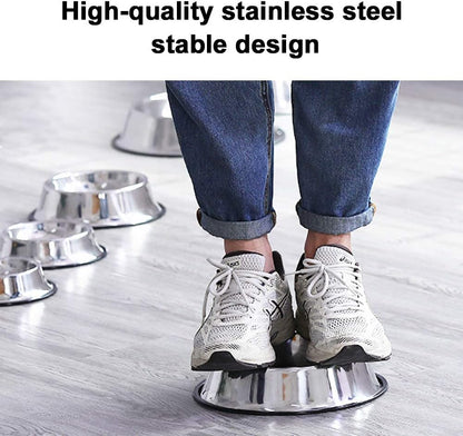 Stainless Steel Dog Bowls, 1.5 Cup/12oz Cat Bowl Water and Food with Rubber Base, Pet Bowls for