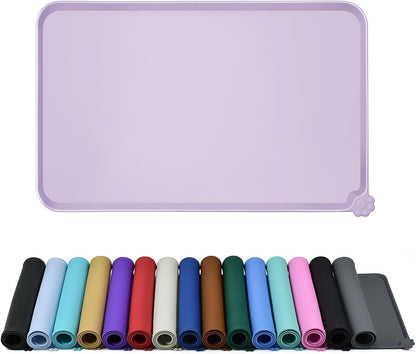Waterproof Pet Feeding Mat with High Raised Edges, Heavier and Thicker Placemats for Cat Dog Water