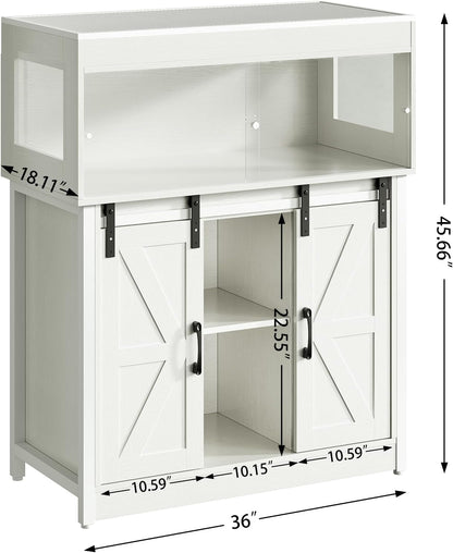 40 Gallon Reptile Terrarium with Stand, Reptile Tank with Barn Door and Storage, Vivarium with