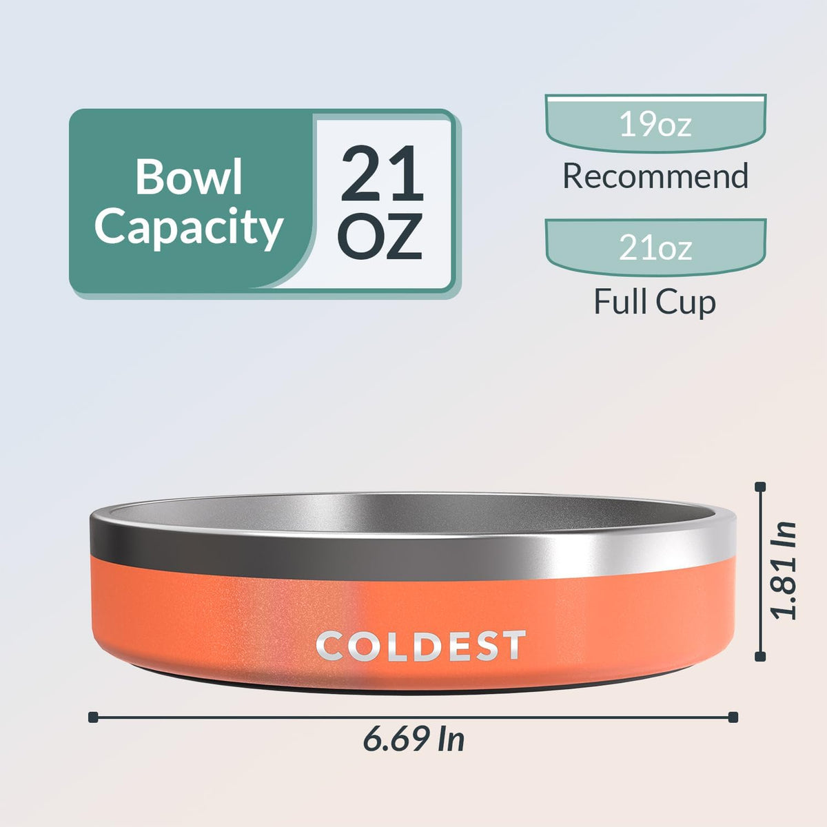 Coldest Dog Bowl - Anti Rust Metal, Non Slip, 3 Layers Insulated Stainless Steel Dog Bowls - Spill