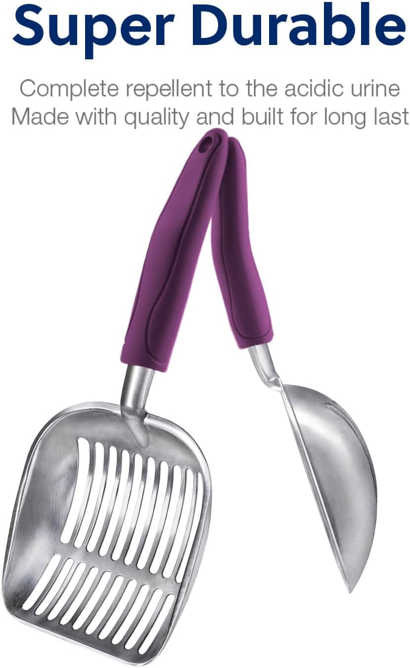 WePet Cat Litter Scoop, Aluminum Alloy Sifter, Kitty Metal Scooper, Deep Shovel, Long Handle, Poop