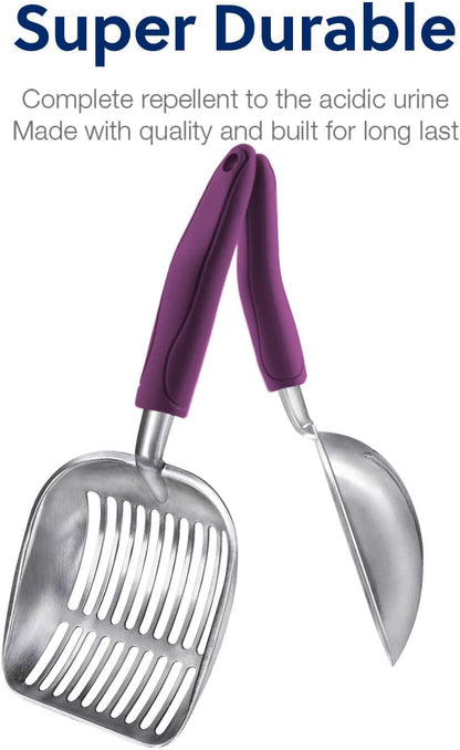 WePet Cat Litter Scoop, Aluminum Alloy Sifter, Kitty Metal Scooper, Deep Shovel, Long Handle, Poop