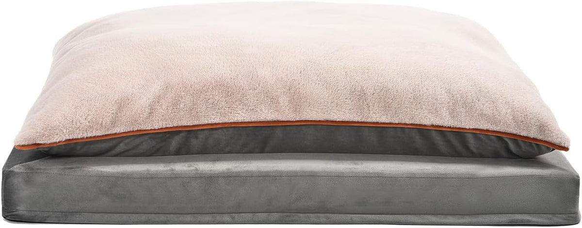 Amazon Basics Dog Bed with Cooling Gel Memory Foam, Pressure-Relief Support for Dogs up to 90lbs