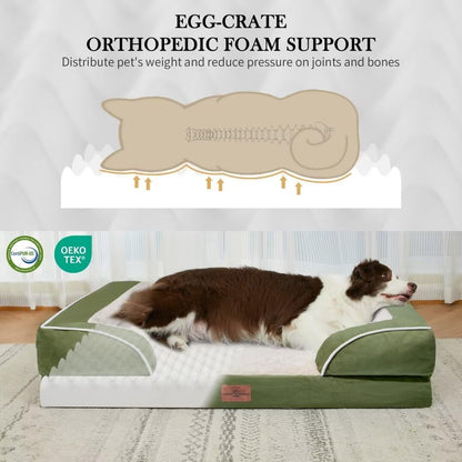 Comfort Expression Waterproof Dog Beds for Large Dogs, Orthopedic Large Breed Dog Beds, Comfy Pet