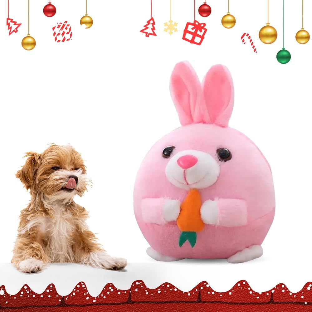 Upgrade Active Moving Pet Plush Toy, Squeaky Moving Dog Ball Toy Interactive Dog Toy for Boredom