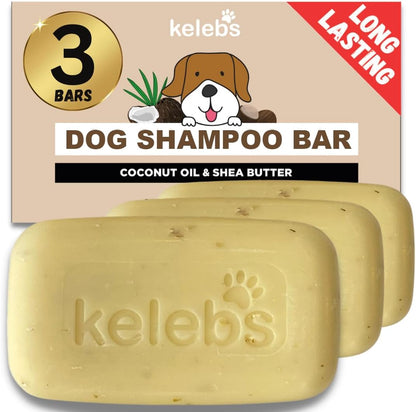 Deshedding Dog Shampoo Bar for Shedding Control, Natural Ingredients with Coconut Oil & Shea Butter