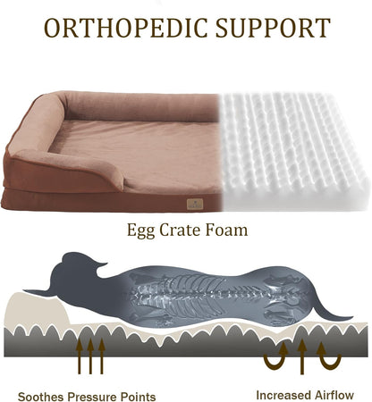 Bedfolks Orthopedic Dog Bed Extra Small, Waterproof Dog Sofa Bed for Small Dogs & Cats, Egg Foam