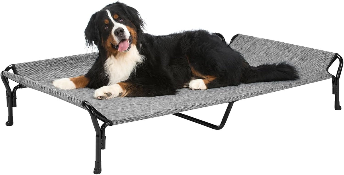 Veehoo Cooling Elevated Dog Bed, Guardrail Raised Pet Cot, Indoor & Outdoor XXL Pet Bed with