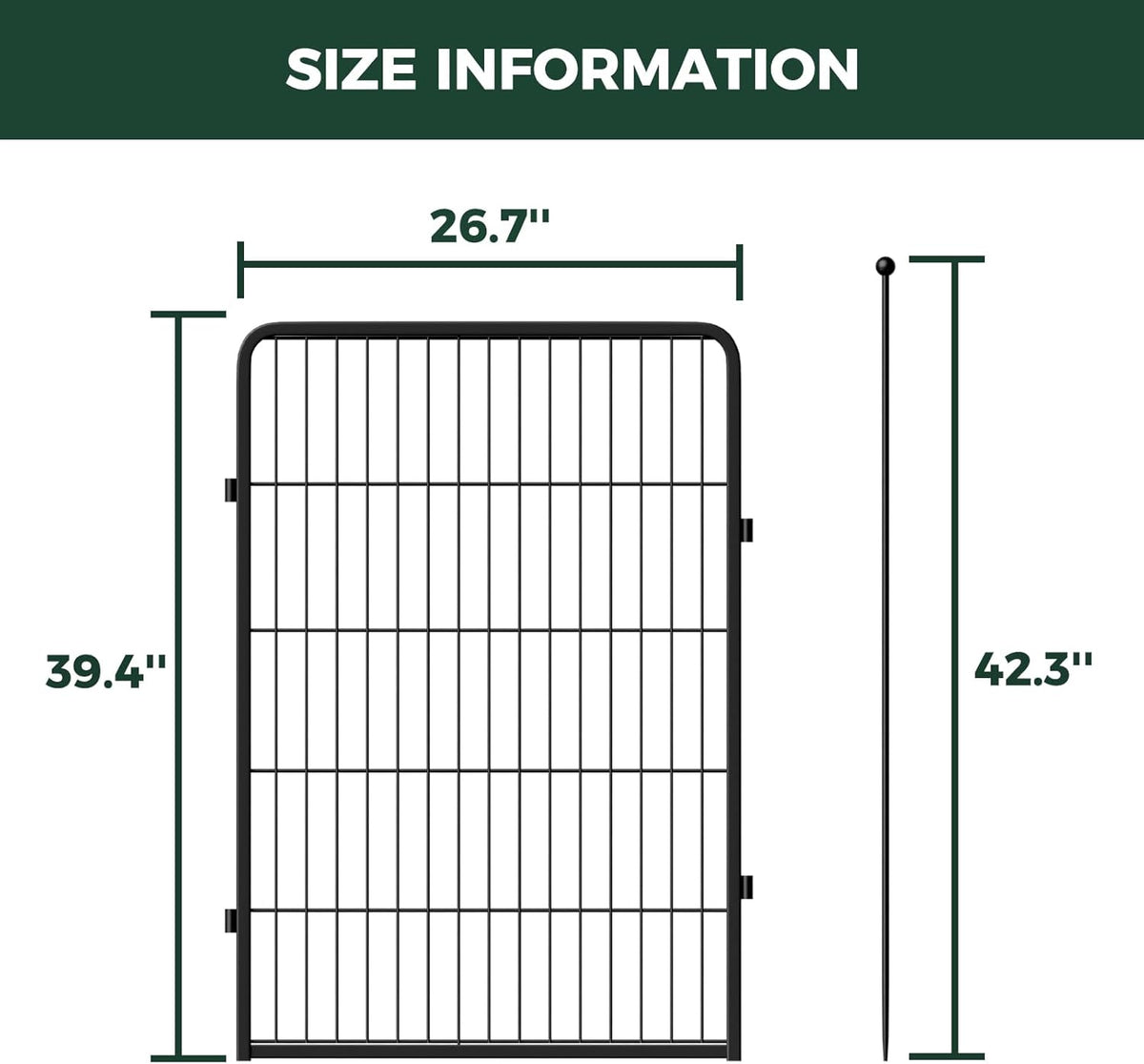 FXW Rollick Unleashed Dog Playpen for Indoor, Yard, RV Camping, 40 inch 4 Panels for Medium and