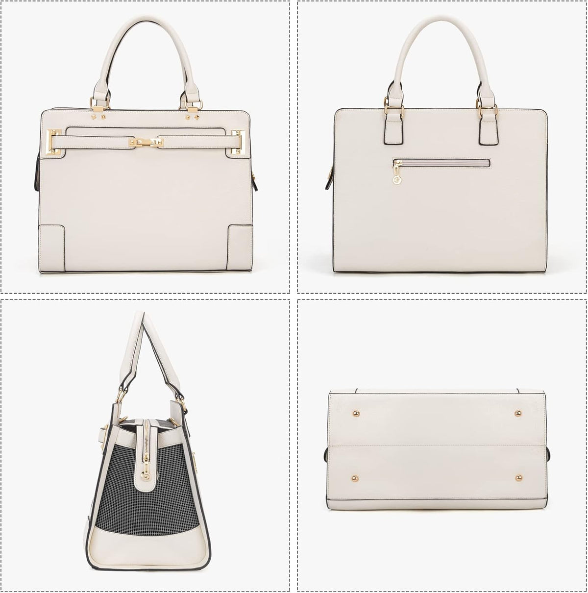 Fashion Pet Carrier Dog Cat Carrier Purse Soft-Sided Leather Handbag Pet Tote Bag for Small Dogs