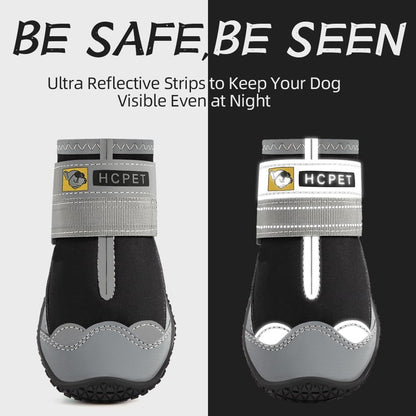 Hcpet Dog Shoes for Large Dogs, Waterproof Dog Booties for Small Medium Dogs, Anti-Slip Dog Boots &