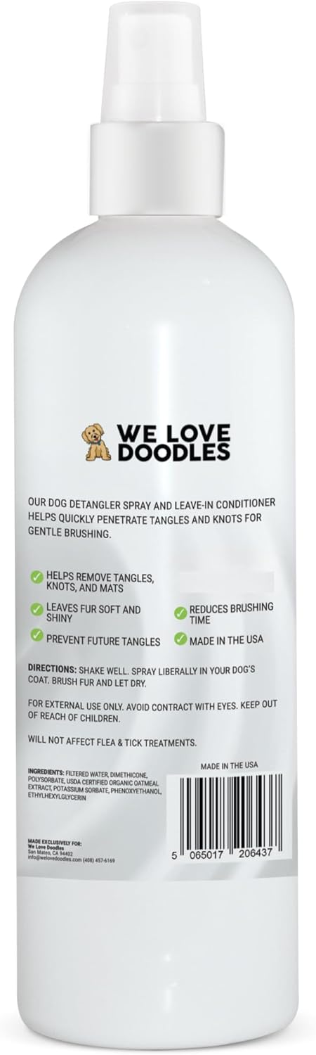 We Love Doodles Dog Detangler Spray - Leave-in Conditioner for Dogs - Dog Detangling Spray
