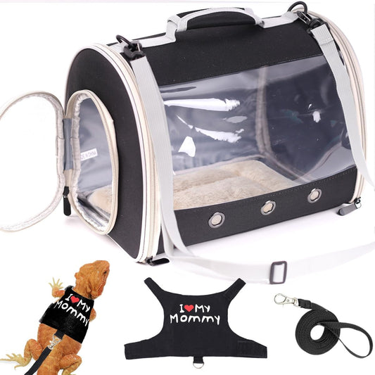 Small Animal Travel Backpack Carrier,Portable Bearded Dragon Bag for Sugar