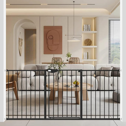 WAOWAO Triple Lock Baby Gate Extra Wide 81.49-86.22" Pressure Mounted Walk Through Swing Auto Close