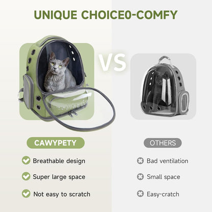 Cat Backpack Carrier, Breathable Cat Carrier Large Space Bubble Pet Backpack for Kitty Small Dog up