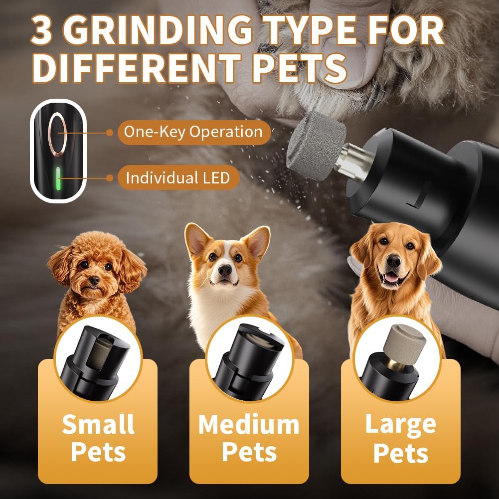 Dog Clippers Grooming Kit with Paw Trimmer, 3 in 1 Low Noise Electric Rechargeable Cordless Pet