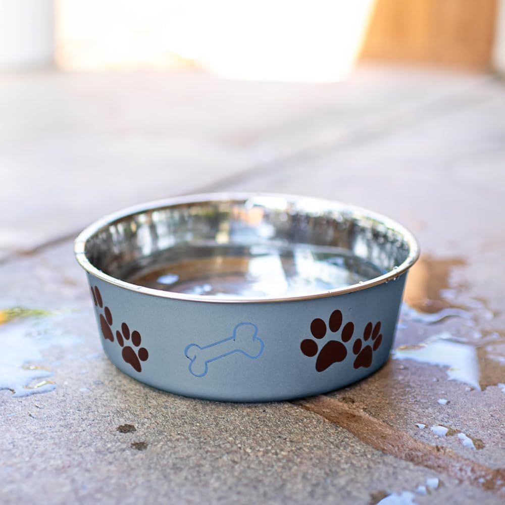 Loving Pets Bella Dog Bowls- Stainless Steel Dog & Cat Bowls - Spill Proof Dog Food Bowl, Cat Bowl