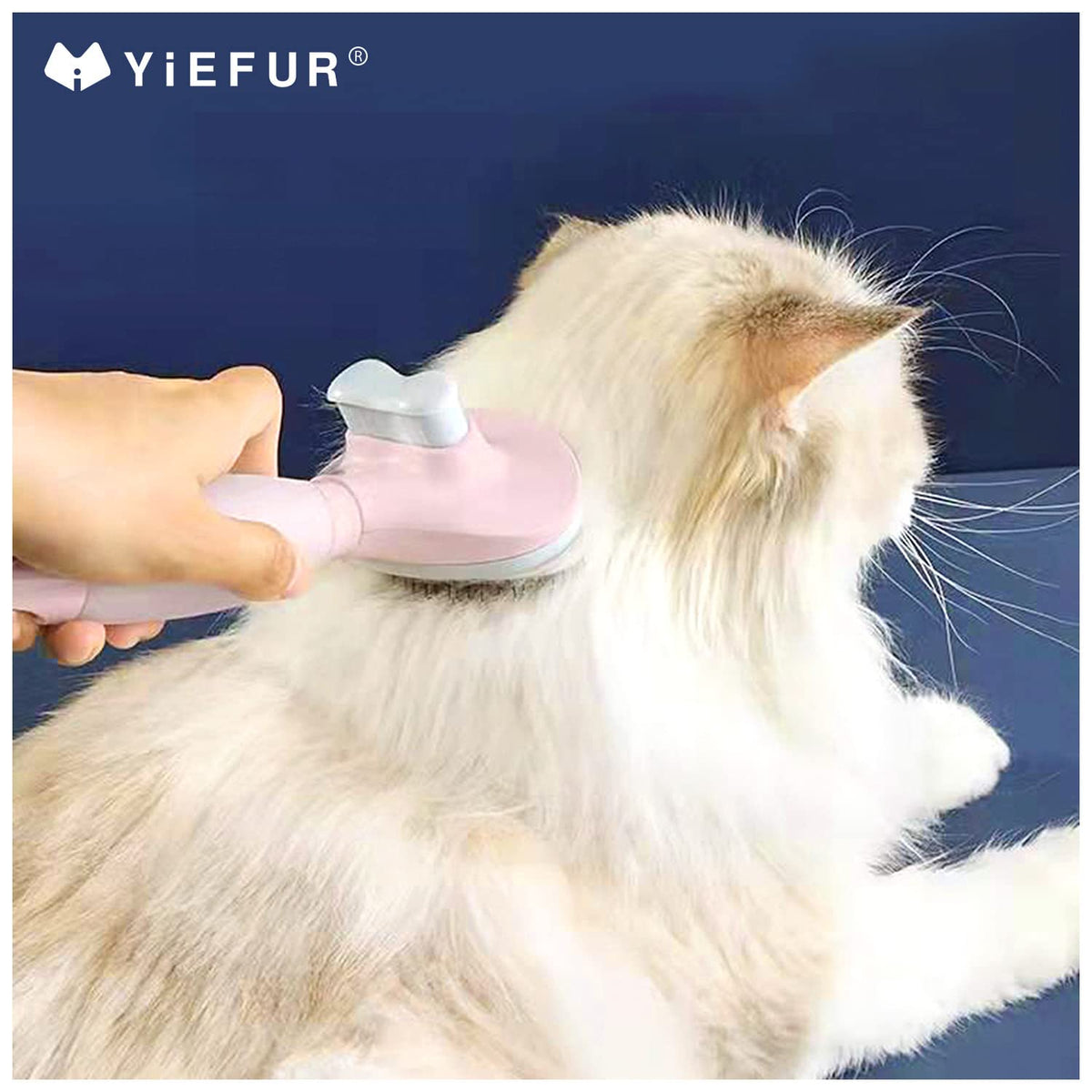 Cat Hair Brush, Soft Silicone Self Cleaning Brush for Short and Long Haired Cats, Pink Pet Grooming